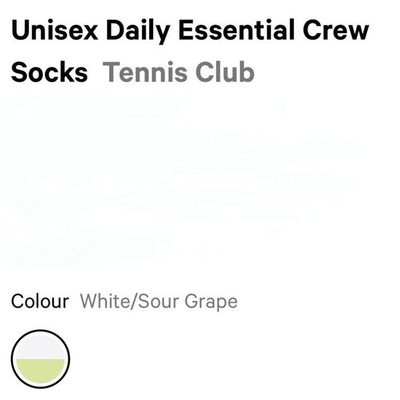 Lululemon Unisex Daily Essential Crew Socks Tennis Club White/Sour Grape L - Picture 4 of 9